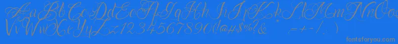 OnechancescriptRegular Font – Gray Fonts on Blue Background