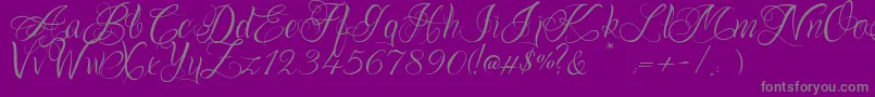 OnechancescriptRegular Font – Gray Fonts on Purple Background