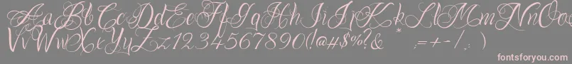Шрифт OnechancescriptRegular – розовые шрифты на сером фоне