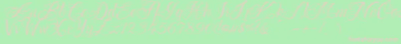 OnechancescriptRegular Font – Pink Fonts on Green Background