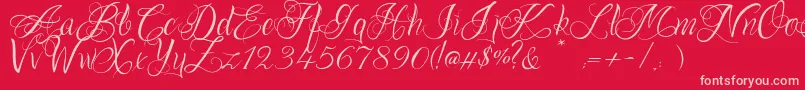 Шрифт OnechancescriptRegular – розовые шрифты на красном фоне