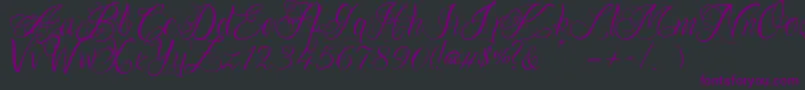 Шрифт OnechancescriptRegular – фиолетовые шрифты на чёрном фоне