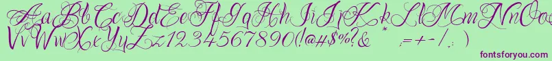OnechancescriptRegular Font – Purple Fonts on Green Background