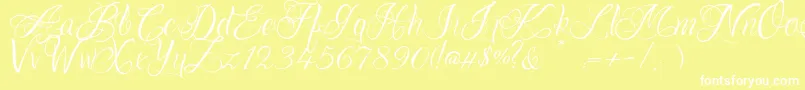 OnechancescriptRegular Font – White Fonts on Yellow Background