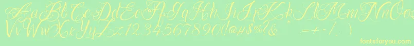 OnechancescriptRegular Font – Yellow Fonts on Green Background