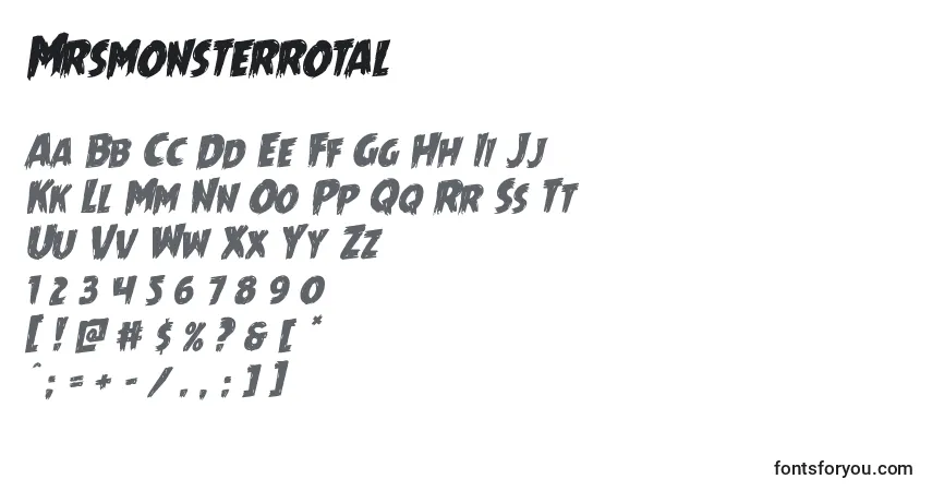 A fonte Mrsmonsterrotal – alfabeto, números, caracteres especiais