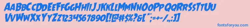 Mrsmonsterrotal Font – Blue Fonts on Pink Background