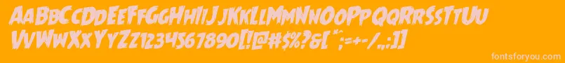 Mrsmonsterrotal Font – Pink Fonts on Orange Background