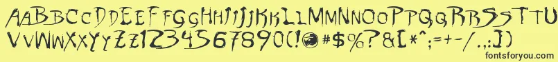 Dinobots Font – Black Fonts on Yellow Background