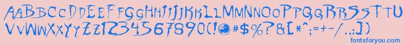 Dinobots Font – Blue Fonts on Pink Background