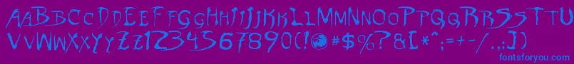 Dinobots Font – Blue Fonts on Purple Background