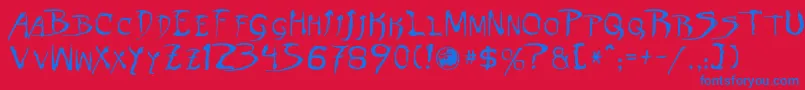 Dinobots Font – Blue Fonts on Red Background