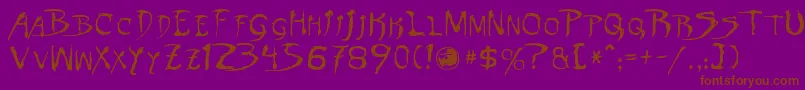 Dinobots Font – Brown Fonts on Purple Background