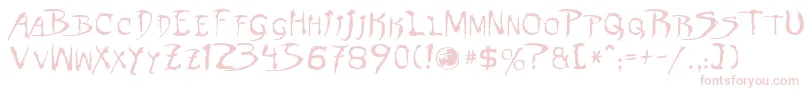 Dinobots-Schriftart – Rosa Schriften auf weißem Hintergrund