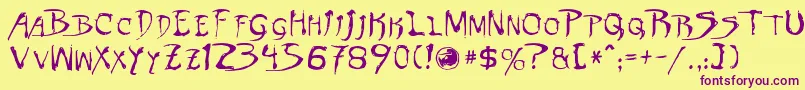 Dinobots Font – Purple Fonts on Yellow Background