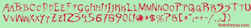 Dinobots Font – Red Fonts on Green Background