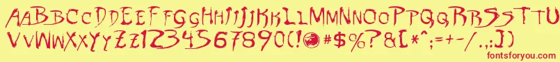 Dinobots Font – Red Fonts on Yellow Background