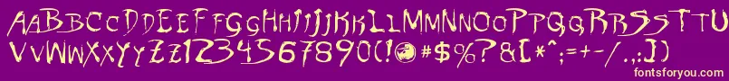 Dinobots Font – Yellow Fonts on Purple Background