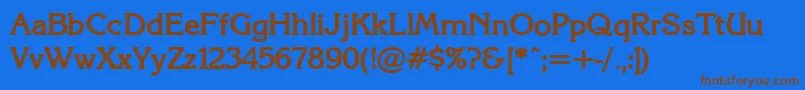 Axckrnbd Font – Brown Fonts on Blue Background