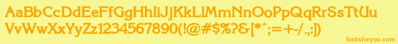 Axckrnbd Font – Orange Fonts on Yellow Background