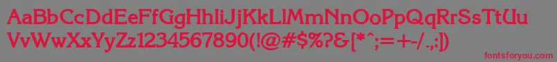 Axckrnbd-Schriftart – Rote Schriften auf grauem Hintergrund