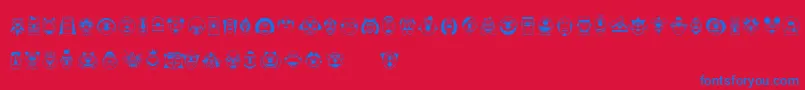 FuenteRegularmup Font – Blue Fonts on Red Background