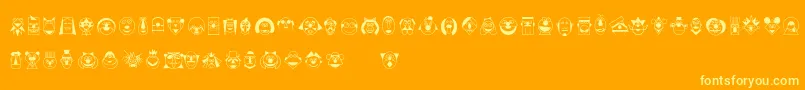 Więcej informacji o czcionce FuenteRegularmup Czcionka FuenteRegularmup – żółte czcionki na pomarańczowym tle