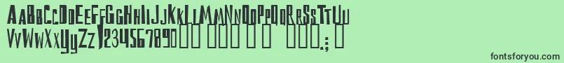 Reckoning Font – Black Fonts on Green Background