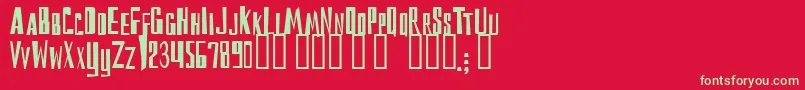 Reckoning Font – Green Fonts on Red Background