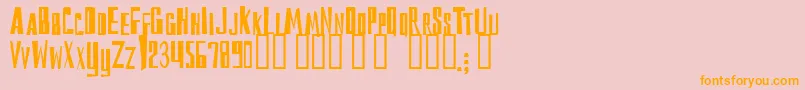 Reckoning-Schriftart – Orangefarbene Schriften auf rosa Hintergrund