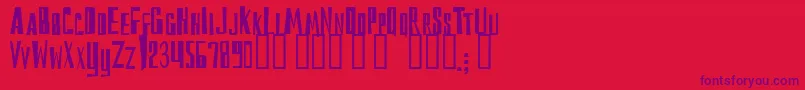 Fonte Reckoning – fontes roxas em um fundo vermelho