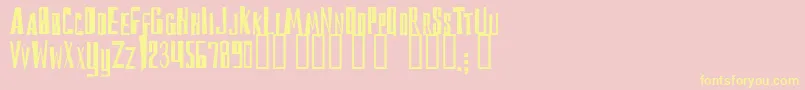 Reckoning-Schriftart – Gelbe Schriften auf rosa Hintergrund