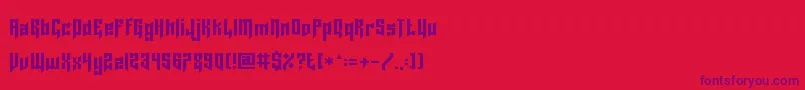 フォントLordJuusai – 赤い背景に紫のフォント