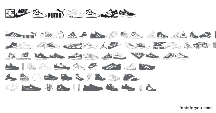 Шрифт Sneakers – алфавит, цифры, специальные символы