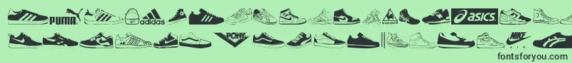 Sneakersフォントについての詳細 フォントSneakers – 緑の背景に黒い文字