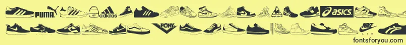 Sneakersフォントについての詳細 フォントSneakers – 黒い文字の黄色い背景