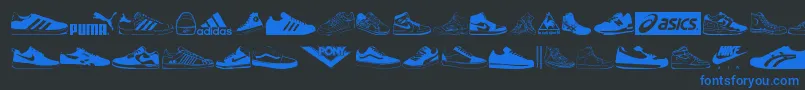 Sneakers Font – Blue Fonts on Black Background