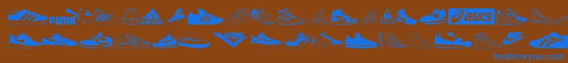 Sneakersフォントについての詳細 フォントSneakers – 茶色の背景に青い文字