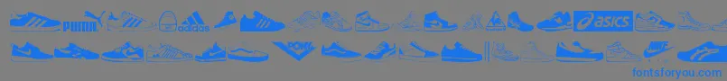 Sneakers Font – Blue Fonts on Gray Background