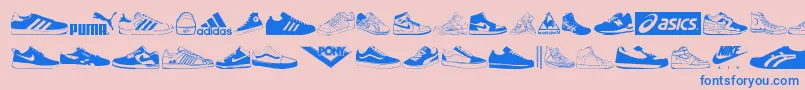 Sneakers Font – Blue Fonts on Pink Background
