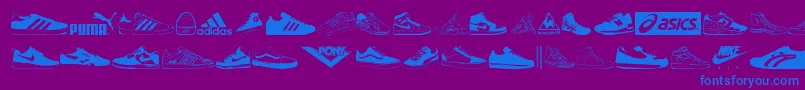 Sneakersフォントについての詳細 フォントSneakers – 紫色の背景に青い文字