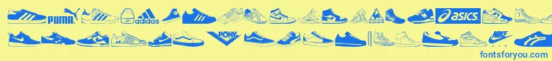 Sneakers Font – Blue Fonts on Yellow Background