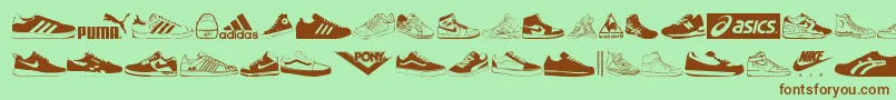 フォントSneakers – 緑の背景に茶色のフォント