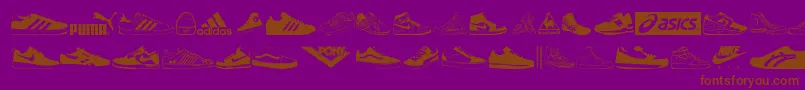 Police Sneakers – polices brunes sur fond violet