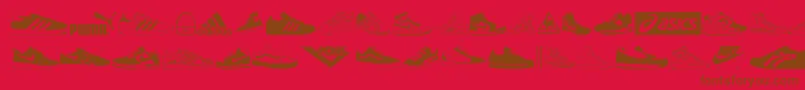Sneakers Font – Brown Fonts on Red Background