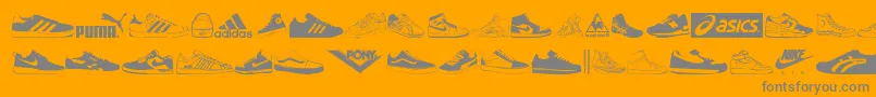 Sneakers Font – Gray Fonts on Orange Background