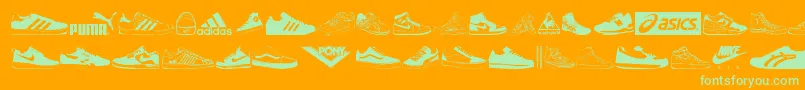 Шрифт Sneakers – зелёные шрифты на оранжевом фоне