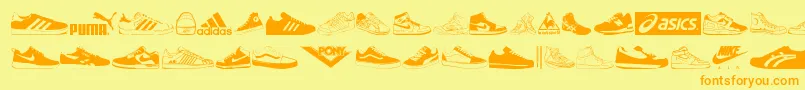 Sneakers Font – Orange Fonts on Yellow Background
