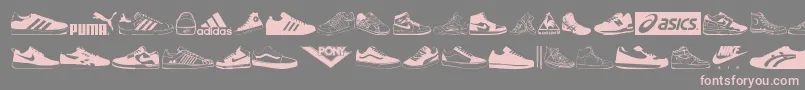 fuente Sneakers – Fuentes Rosadas Sobre Fondo Gris