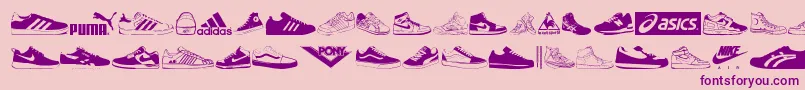 Police Sneakers – polices violettes sur fond rose